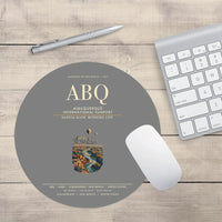 Thumbnail for Albuquerque International Sunport (ABQ) design on gray round mouse pad