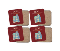 Thumbnail for Frank País Airport (HOG) design on dark red 4 pieces set coaster