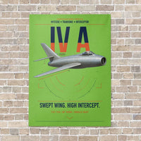 Thumbnail for Dassault Mystère IV A vertical canvas print - no frame - light green background