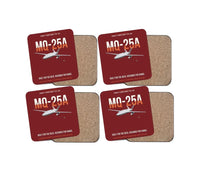 Thumbnail for MQ-25A STINGRAY design on dark red 4 pieces set coaster