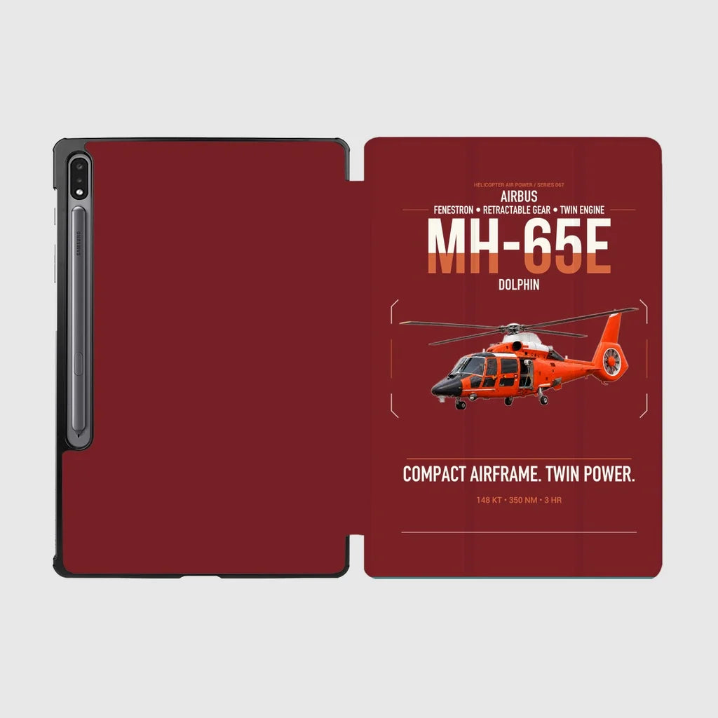 Airbus MH-65E Dolphin design on dark red samsung tablet tablet case