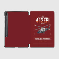 Thumbnail for Bell 412EPI design on dark red samsung tablet tablet case