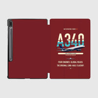 Thumbnail for Airbus A340-300 design on dark red samsung tablet tablet case