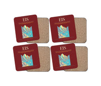 Thumbnail for Terrance B. Lettsome International Airport (EIS) design on dark red 4 pieces set coaster