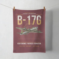 Thumbnail for B-17G Flying Fortress design on dark red towel
