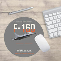 Thumbnail for F-16D Fighting Falcon Two Seats One Falcon design on gray round mouse pad