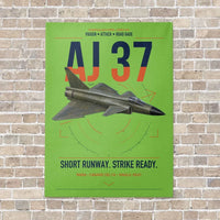 Thumbnail for Saab AJ 37 Viggen vertical canvas print - no frame - light green background