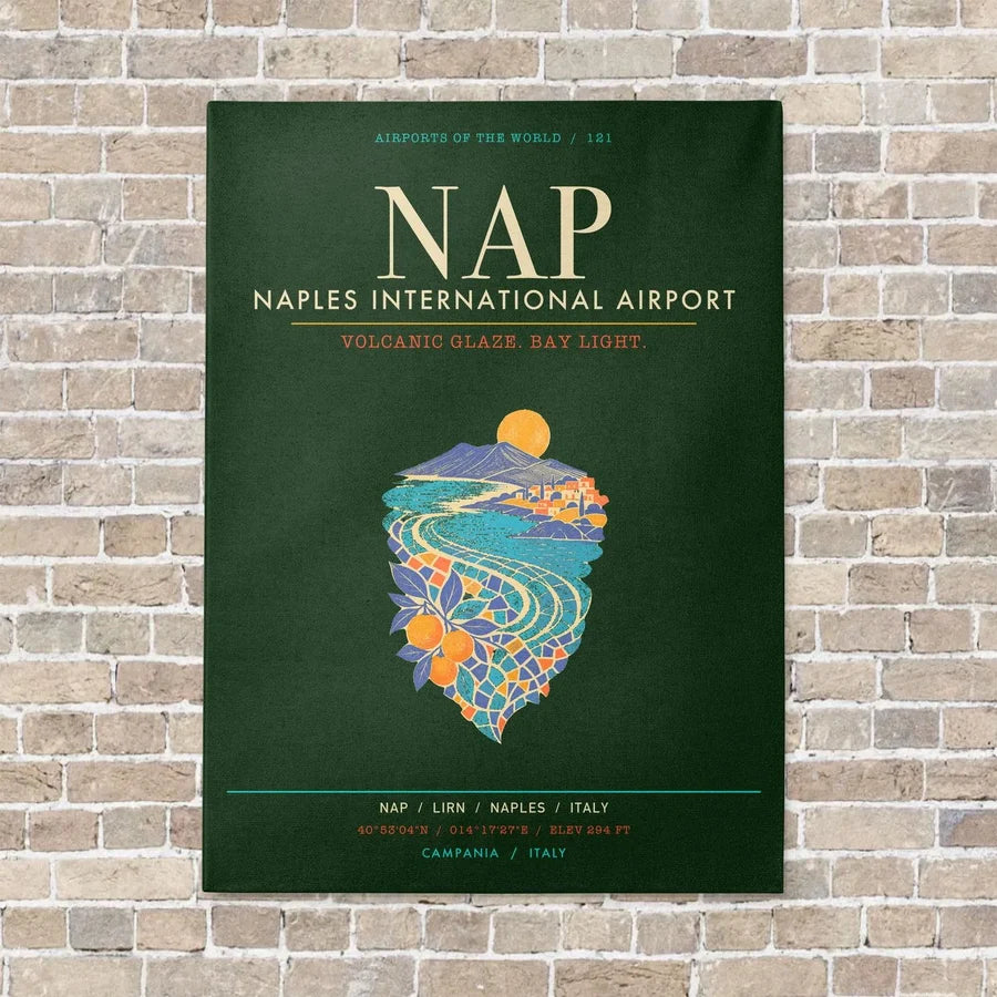 Naples International Airport NAP - Canvas Framed - Dark Green