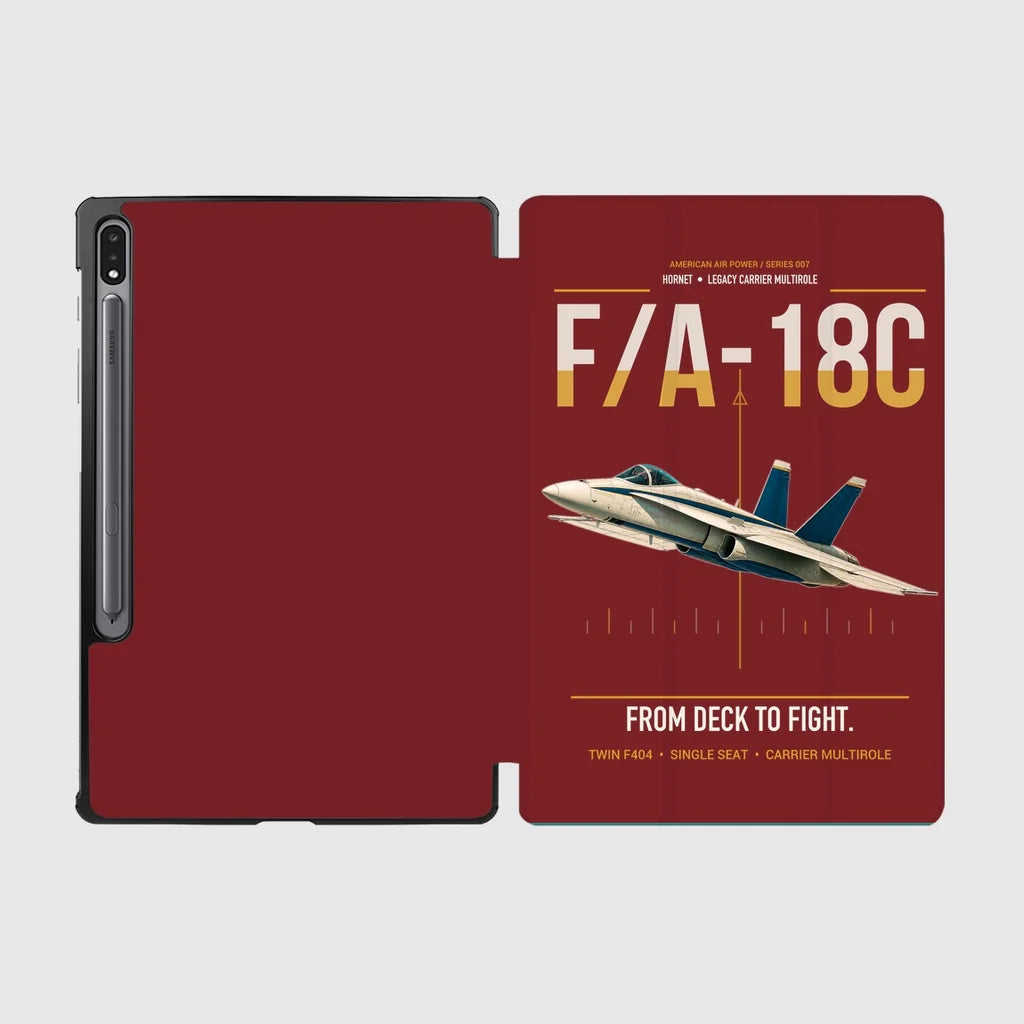 F-A-18C Hornet design on dark red samsung tablet tablet case