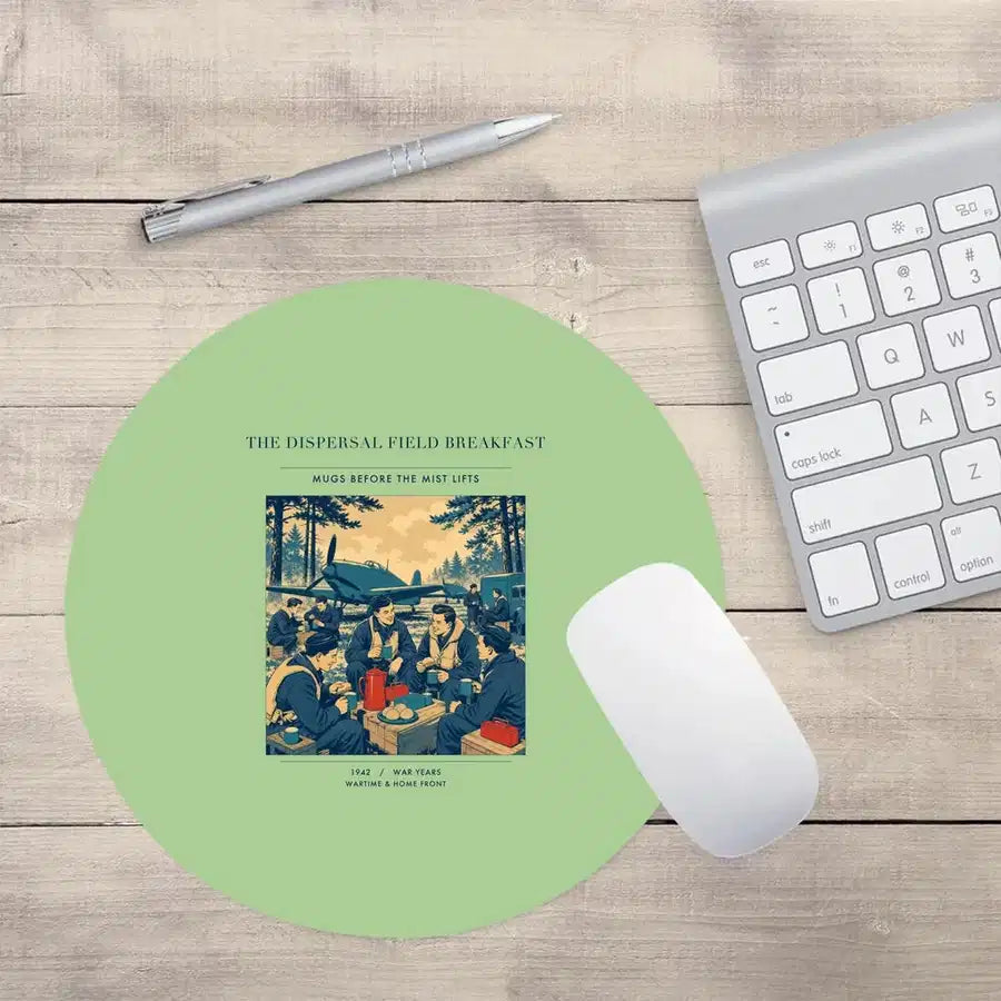 VINTAGE G4511 - The Dispersal Field Breakfast - Designed Mouse Pads design on lightgreen round