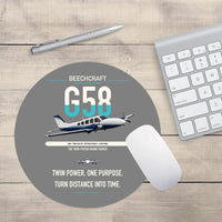 Thumbnail for Beechcraft Baron G58 design on gray round mouse pad