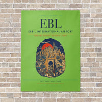 Thumbnail for Erbil International Airport EBL vertical canvas print - no frame - light green background