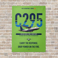 Thumbnail for Airbus C295 Firefighter vertical canvas print - no frame - light green background