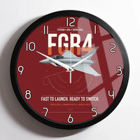 Thumbnail for Eurofighter Typhoon FGR4 design on dark red framed wall clock