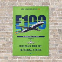 Thumbnail for Embraer E190 vertical canvas print - no frame - light green background