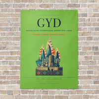 Thumbnail for Heydar Aliyev International Airport GYD — Baku vertical canvas print - no frame - light green background