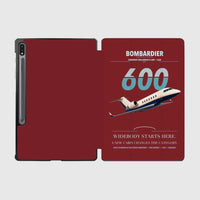 Thumbnail for Bombardier Challenger 600 design on dark red samsung tablet tablet case