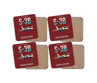 Thumbnail for S-3B Viking design on dark red 4 pieces set coaster