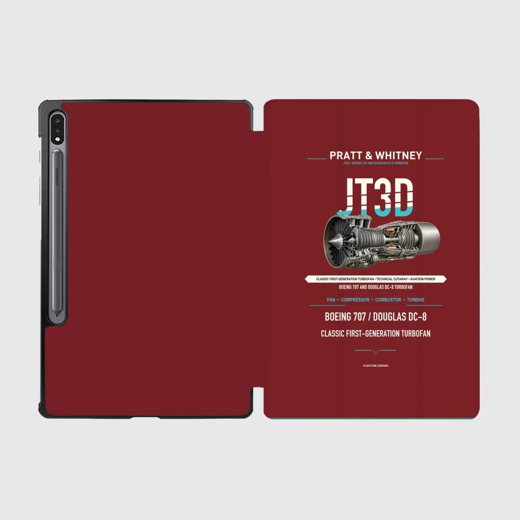 JT3D design on dark red samsung tablet tablet case