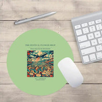 Thumbnail for VINTAGE G4406 - The Festival Flower Drop - Designed Mouse Pads design on lightgreen round