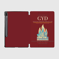 Thumbnail for Heydar Aliyev International Airport (GYD) design on dark red samsung tablet tablet case