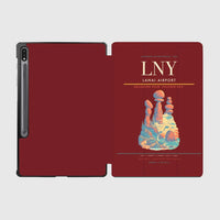 Thumbnail for Lanai Airport (LNY) design on dark red samsung tablet tablet case