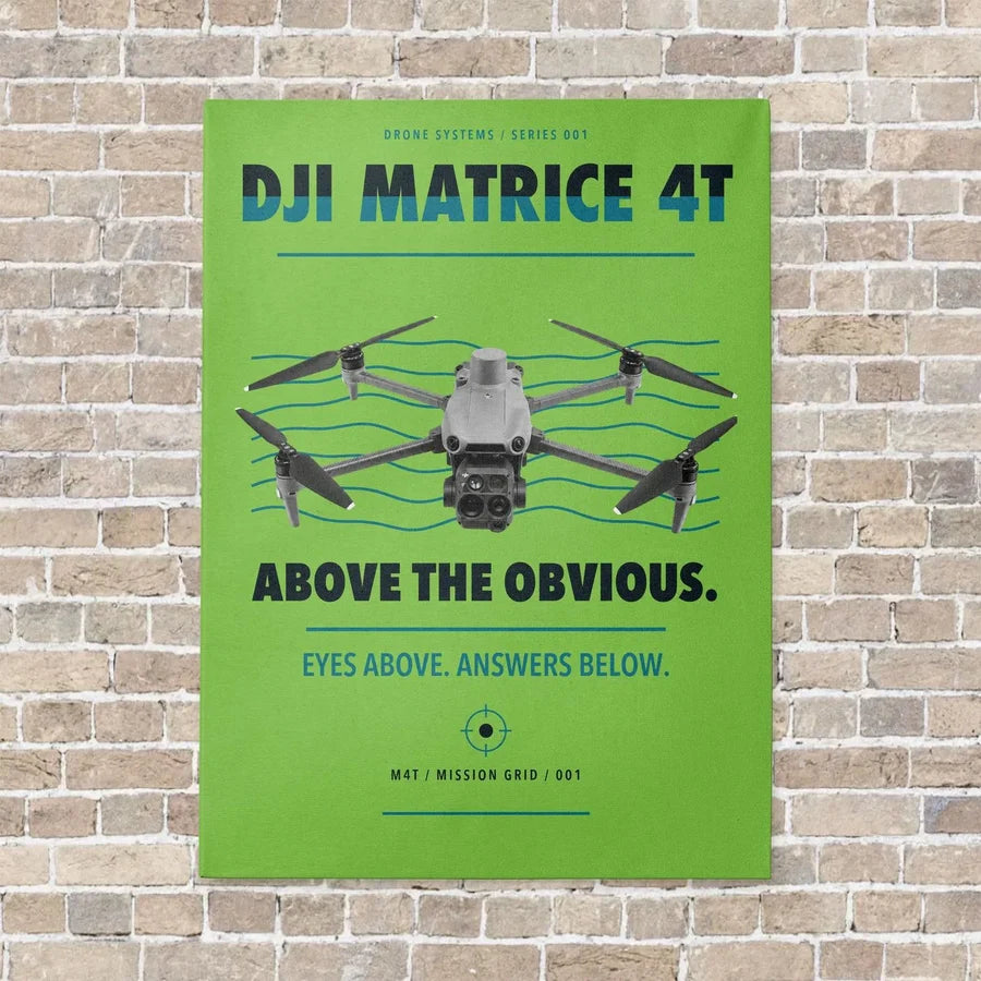DJI Matrice 4T vertical canvas print - no frame - light green background