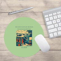 Thumbnail for VINTAGE G4522 - The Ration Queue By The Field - Designed Mouse Pads design on lightgreen round