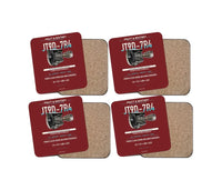 Thumbnail for JT9D-7R4 design on dark red 4 pieces set coaster