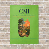 Thumbnail for University of Illinois Willard Airport CMI vertical canvas print - no frame - light green background