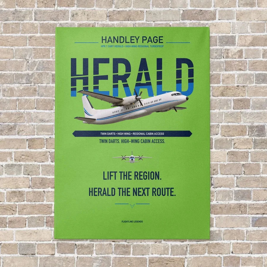 Handley Page HPR.7 Dart Herald vertical canvas print - no frame - light green background
