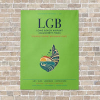 Thumbnail for Long Beach Airport (Daugherty Field) LGB vertical canvas print - no frame - light green background