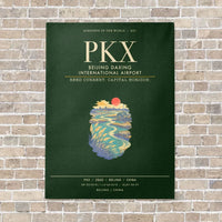 Thumbnail for Beijing Daxing International Airport PKX - Canvas Framed - Dark Green