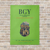 Thumbnail for Milan Bergamo Airport BGY vertical canvas print - no frame - light green background