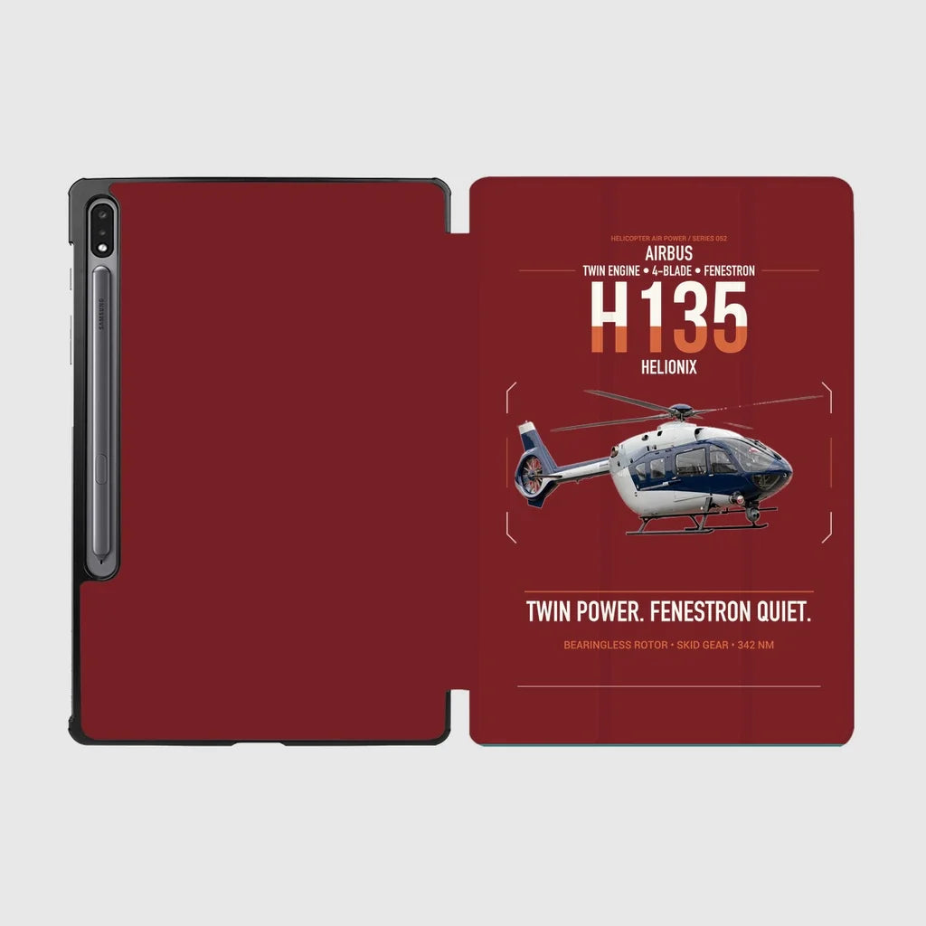Airbus H135 design on dark red samsung tablet tablet case