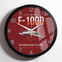 Thumbnail for F-100D Super Sabre design on dark red framed wall clock
