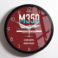 Thumbnail for Piper M350 design on dark red framed wall clock