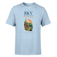 Thumbnail for Reykjavík Airport (RKV) T-Shirt single-side front print in Light Blue | reykjavík-airport-rkv-double-side-t-shirt