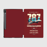 Thumbnail for Boeing 787-8 Dreamliner design on dark red samsung tablet tablet case
