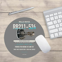 Thumbnail for RB211-524 design on gray round mouse pad
