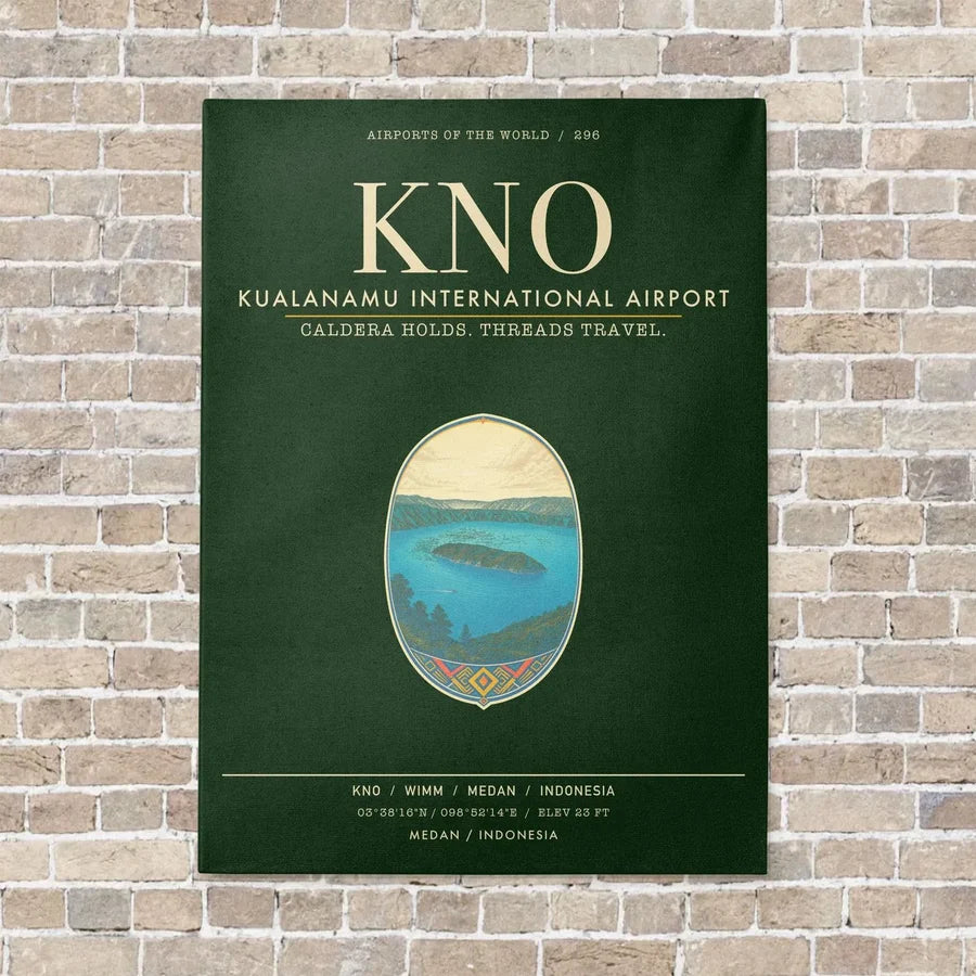 Kualanamu International Airport Medan KNO - Canvas Framed - Dark Green