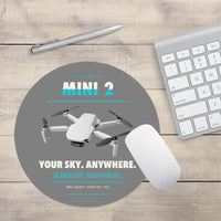 Thumbnail for DJI Mini 2 design on gray round mouse pad