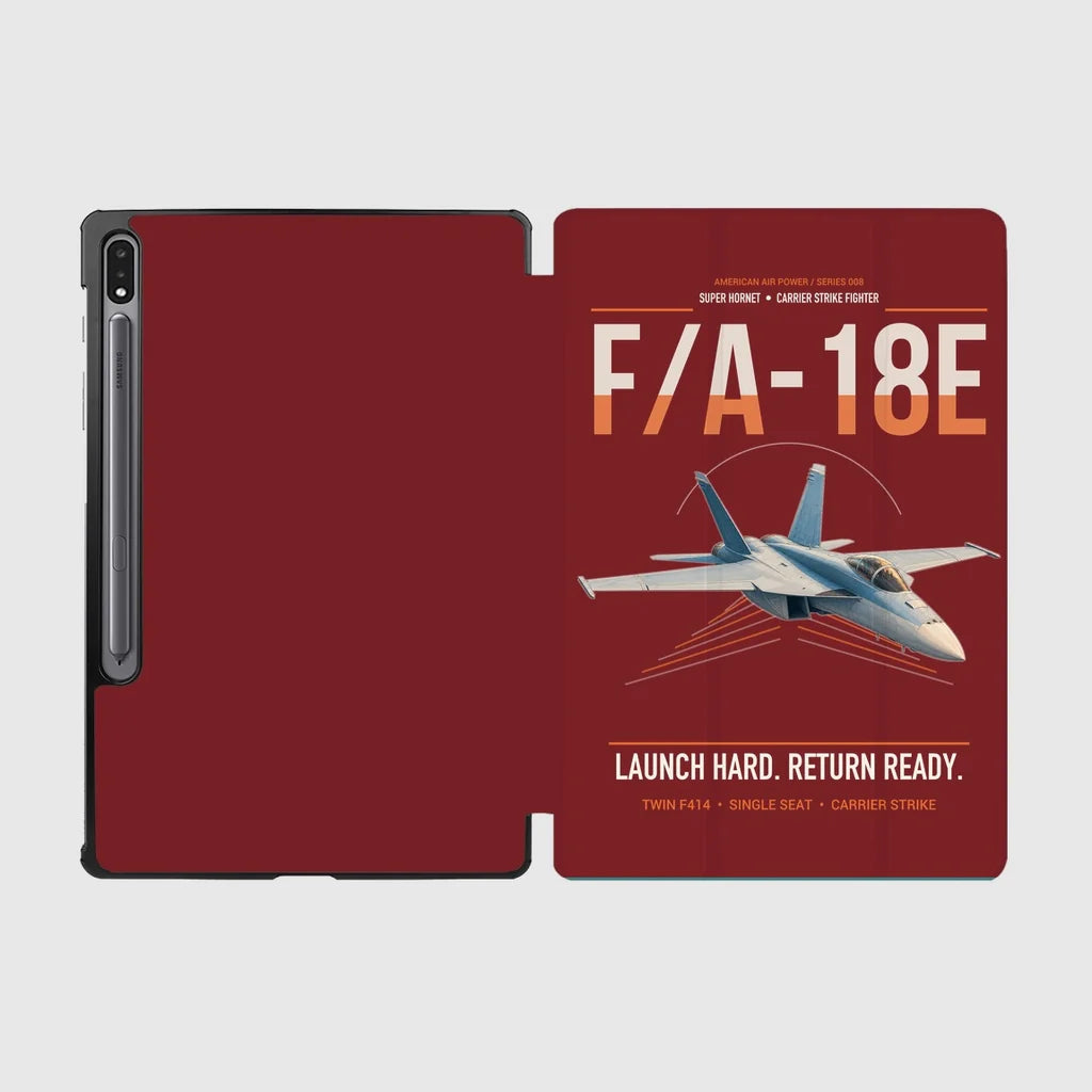 F-A-18E Super Hornet design on dark red samsung tablet tablet case