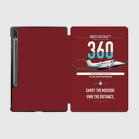 Thumbnail for Beechcraft King Air 360 design on dark red samsung tablet tablet case