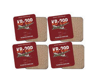 Thumbnail for KB-29P SUPERFORTRESS design on dark red 4 pieces set coaster
