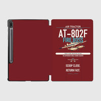 Thumbnail for Air Tractor AT-802F Fire Boss design on dark red samsung tablet tablet case