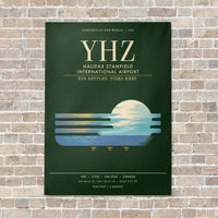 Thumbnail for Halifax Stanfield International Airport YHZ - Canvas Framed - Dark Green