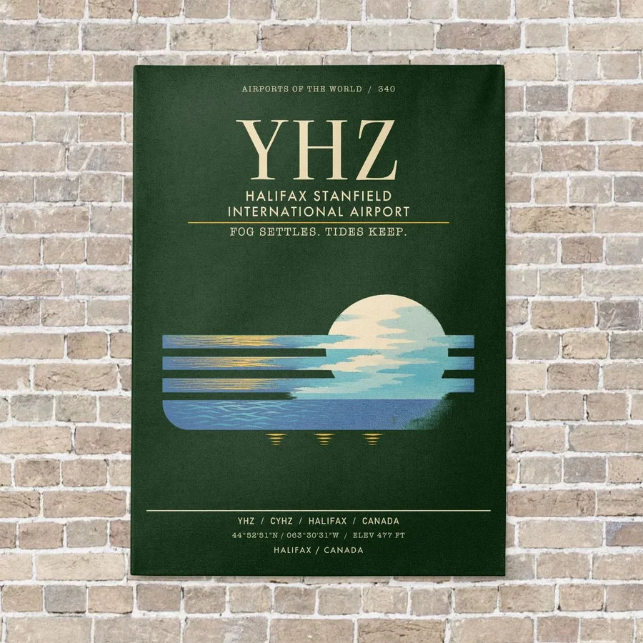 Halifax Stanfield International Airport YHZ - Canvas Framed - Dark Green