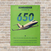 Thumbnail for Bombardier Challenger 650 vertical canvas print - no frame - light green background
