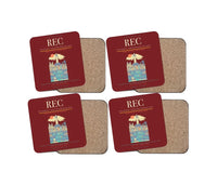 Thumbnail for Recife Guararapes (REC) design on dark red 4 pieces set coaster